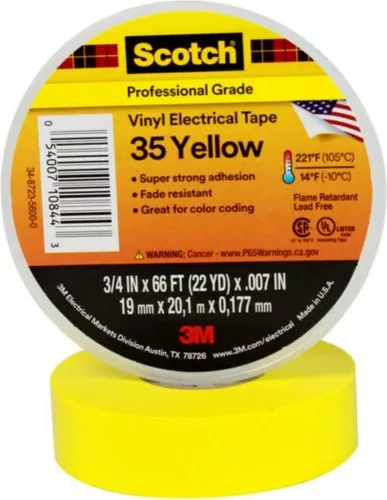 3M Deutschland PVC Elektro-Isolierband Scotch 35-19x20 gelb