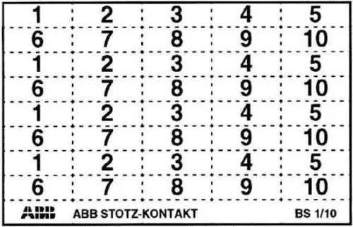 ABB Stotz S&J Kennzeichnungsschild BS-1/10