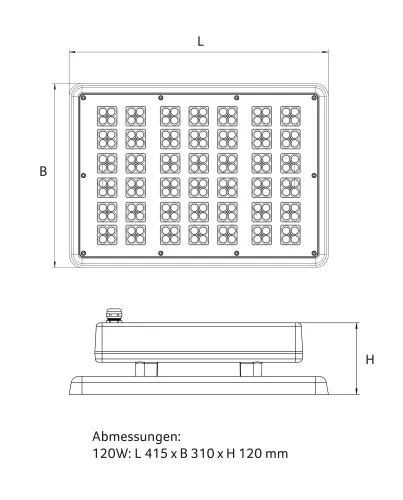 Abalight LED-Flächenstrahler QUADRO-120-860-V80CG