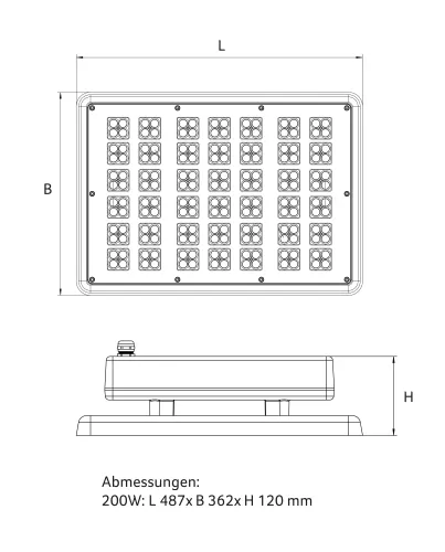 Abalight LED-Flächenstrahler QUADRO-200-840-V80CG