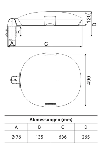 Abalight LED-Mastauf-/ansatzleuchte FUNGO-HQ-45-740-ST