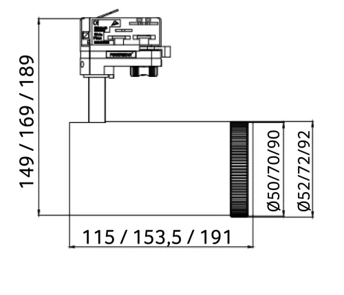 Abalight LED-Schienenstrahler DLZO-15-930-W-DALI
