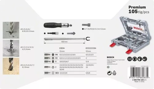 Bosch Power Tools Bohrer- und Schrauber-Set 2608P00236