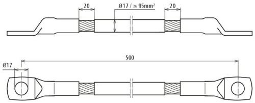 DEHN Stahlseil-Erdungsverbinder DBEB26/EBS15-03-17