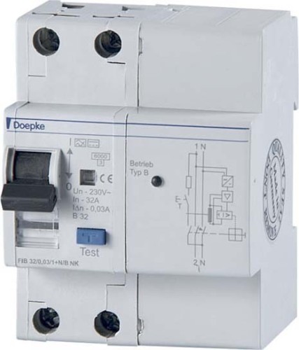 Doepke FI/LS-Schutzschalter 1p+N B16 0,03A 230V A 10kA.. DRCBO3B16/0,03/1N-A 