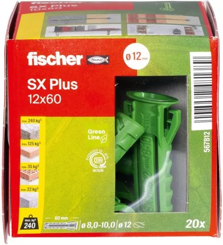Fischer Deutschl. Dübel SX Plus SX Plus Green 12x60
