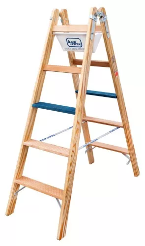 ILLER-LEITER Holz Stufen Stehleiter 2104-7