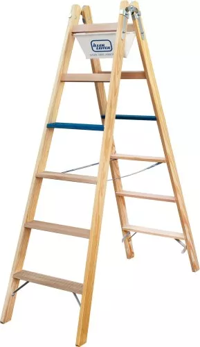 ILLER-LEITER Holz Stufen Stehleiter 2107-7