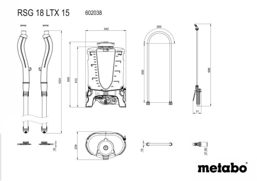 Metabo Akku-Rückensprühgerät RSG 18 LTX 15