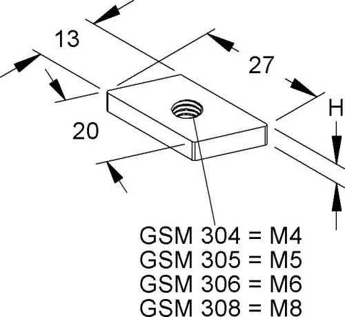 Niedax Gleitmuttern GSM 304