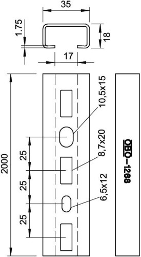 OBO Bettermann Profilschiene CMS3518P2000FS