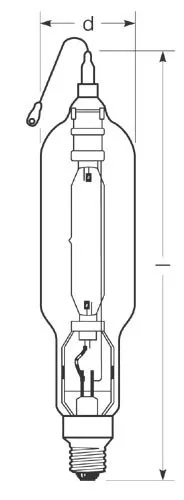 Radium Lampenwerk Halogen-Metalldampflampe HRI-TS2000W/D/400E40