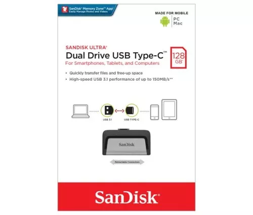 Sandisk USB 3.1 OTG Stick 128GB SDDDC2-128G-G46