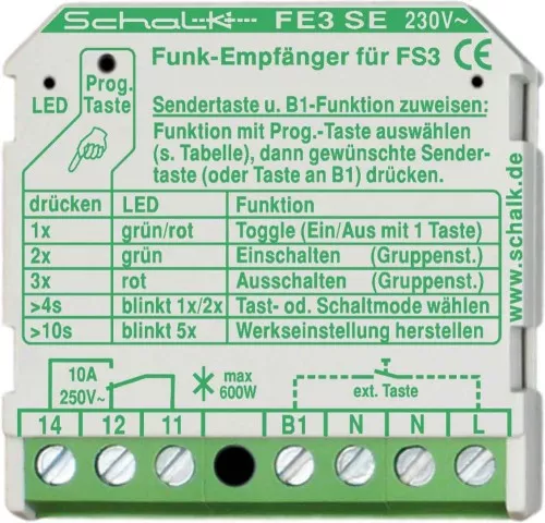 Schalk Funk-Empfängerschalter FE3 SE (230V AC)