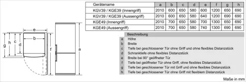 Siemens MDA Kühl/Gefrierkombi KG39EALCA
