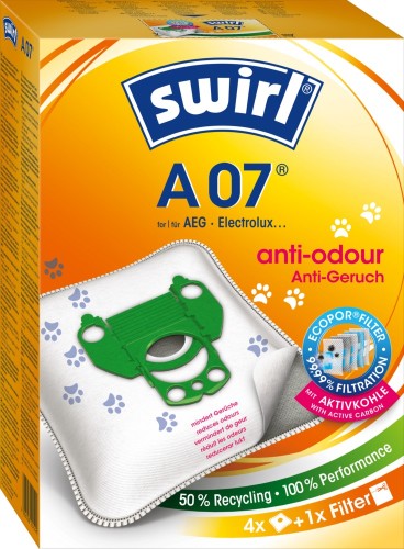 Swirl Staubbeutel A 07 Anti-Odour VE4