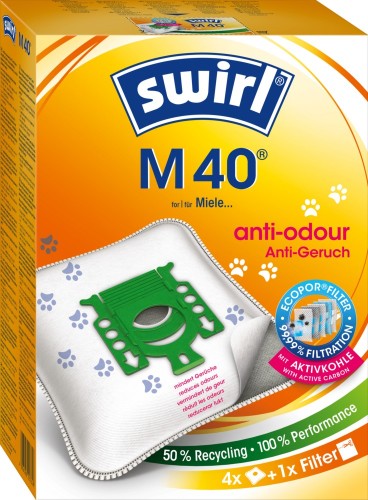 Swirl Staubbeutel M 40 Anti-Odour VE4