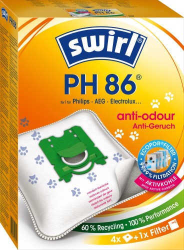 Swirl Staubbeutel PH 86 Anti-Odour VE4
