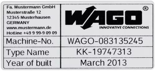 WAGO GmbH & Co. KG Etikett si 210-804