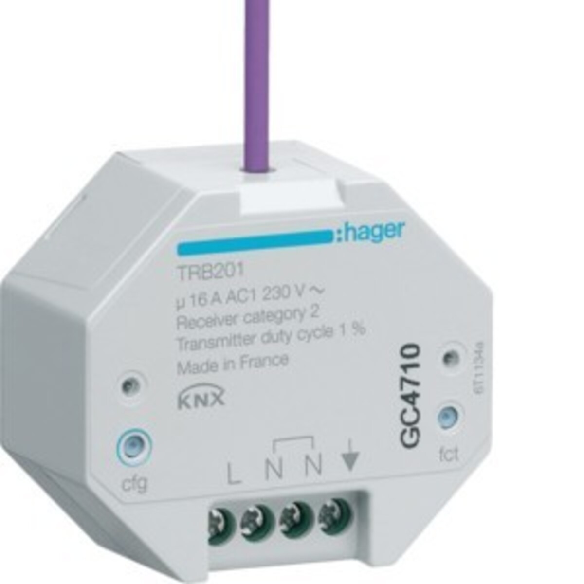Hager Funk KNX UP Ausgang TRB201 IP20 Bussystem-Schaltaktor Funk 